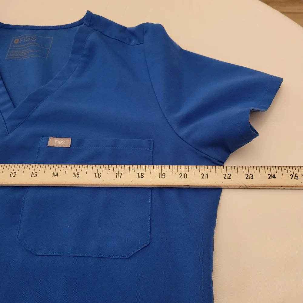 FIGS Catarina V-Neck Scrub Top|Women's Large|Royal Blue - Picture 6 of 9